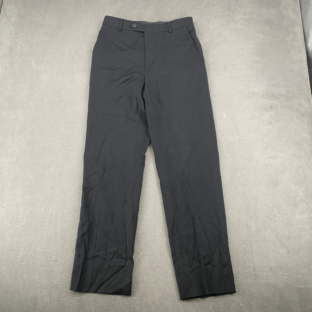 Awearness Kenneth Cole Mens Black Wool Blend Stretch Dress Pants Size 30x30
